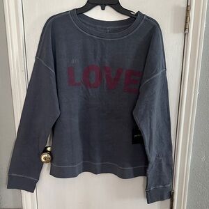 Peace Love World Charcoal 'Love' Graphic Sweatshirt